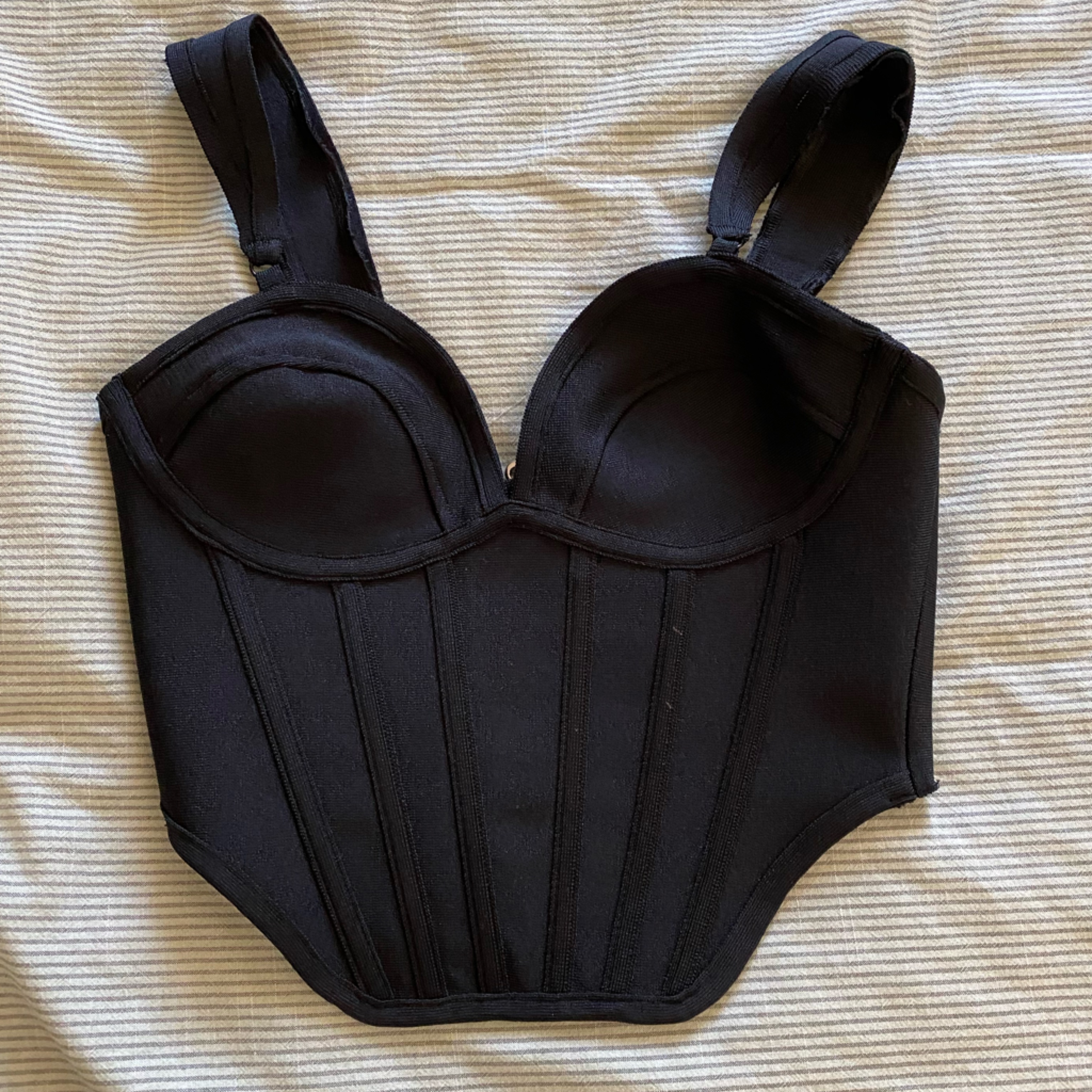 Pretty Little Thing Black Corset Top